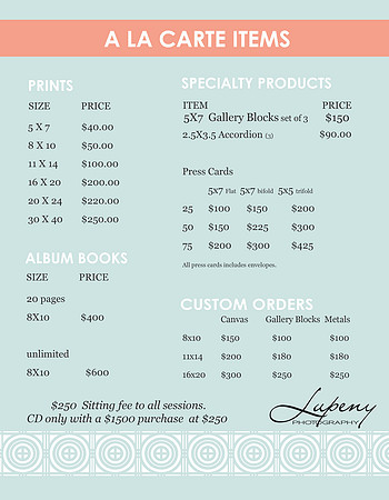 updated price list April2015